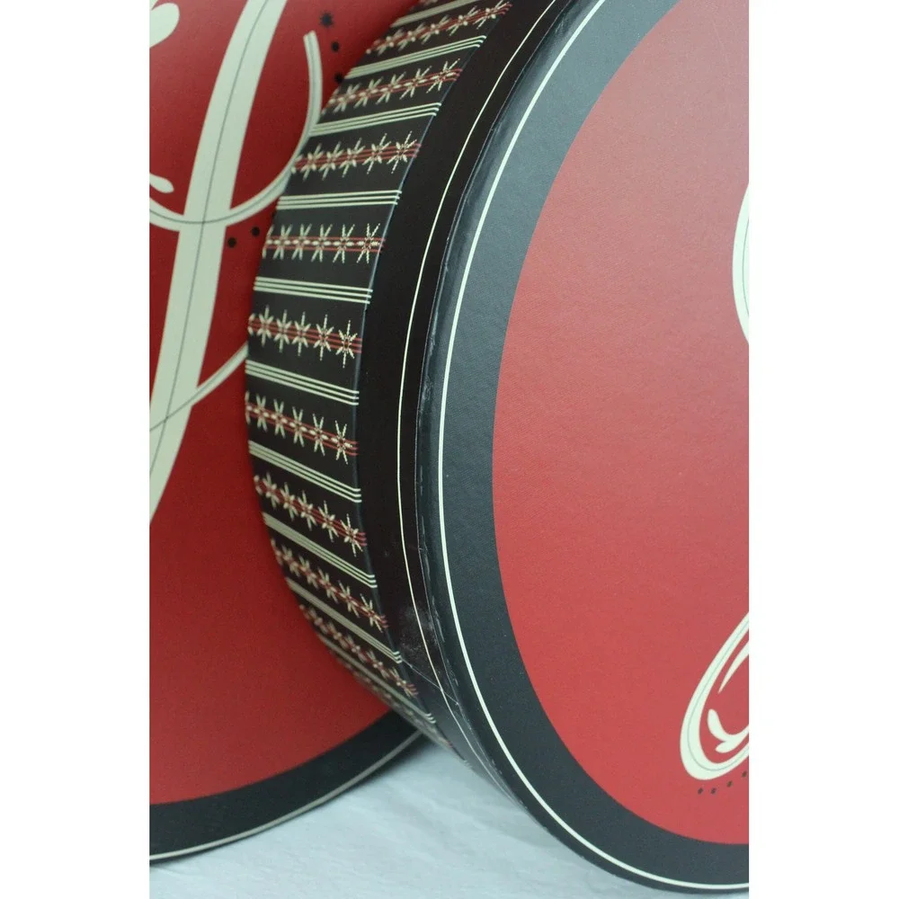 Christmas Nesting Gift Boxes Set Black Red Joy Brother Sister Design Studio 2009